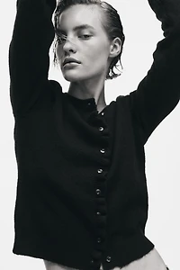 Ruffle-Trimmed Cardigan