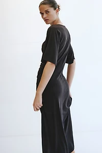 Robe T-shirt drapée