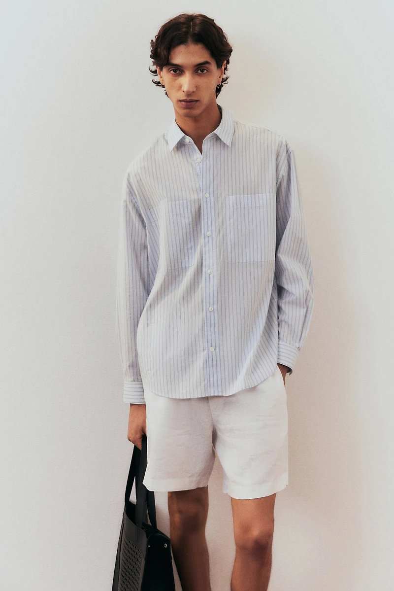 Regular-Fit Linen Shorts