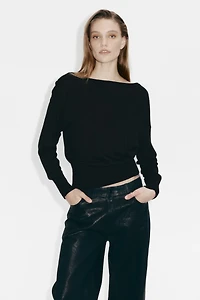 Fine-Knit One-Shoulder Top