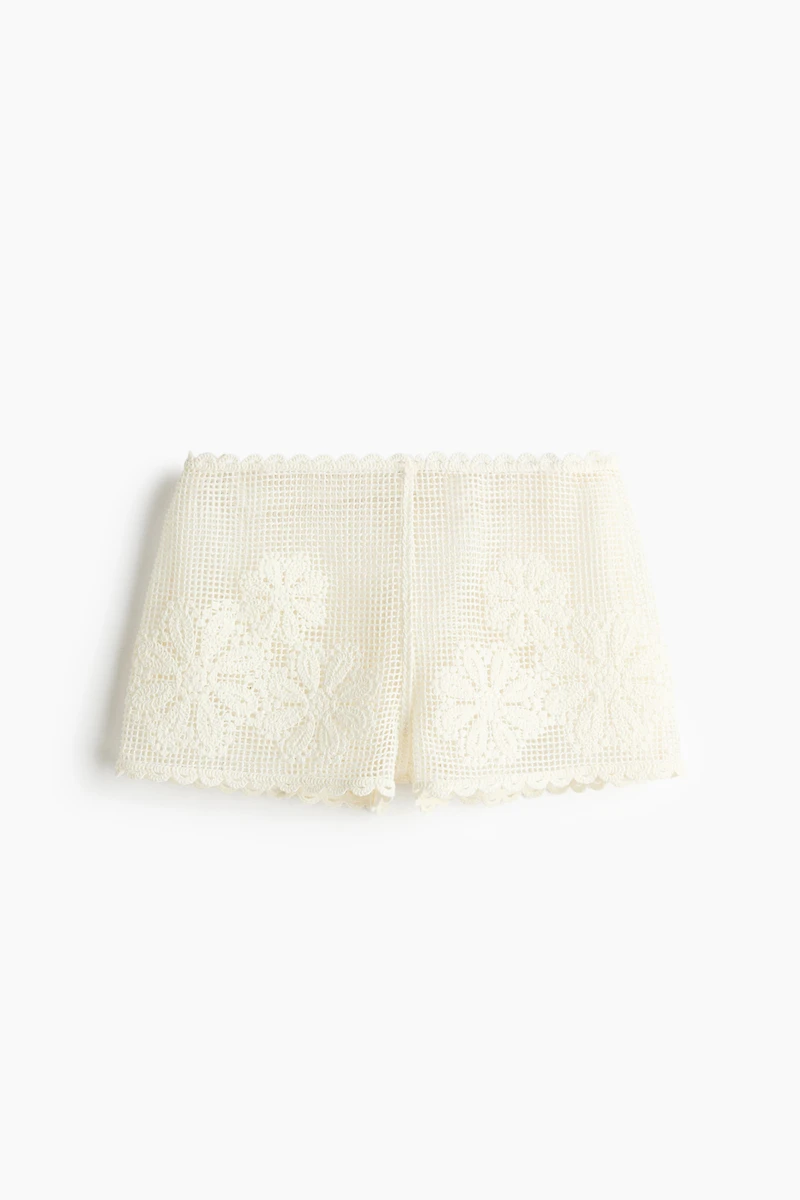 Crochet-Look Beach Shorts