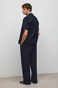 Relaxed Fit Linen-Blend Pants