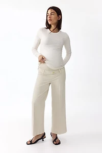 MAMA Wide-Leg High-Waist Ankle Jeans