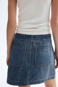 Denim Lace-Up Mini Skirt