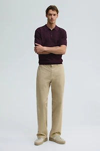 Slim-Fit Textured-Knit Polo Shirt