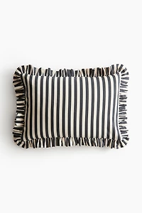 Housse de coussin volantée en coton
