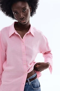 Oversized Linen-Blend Shirt