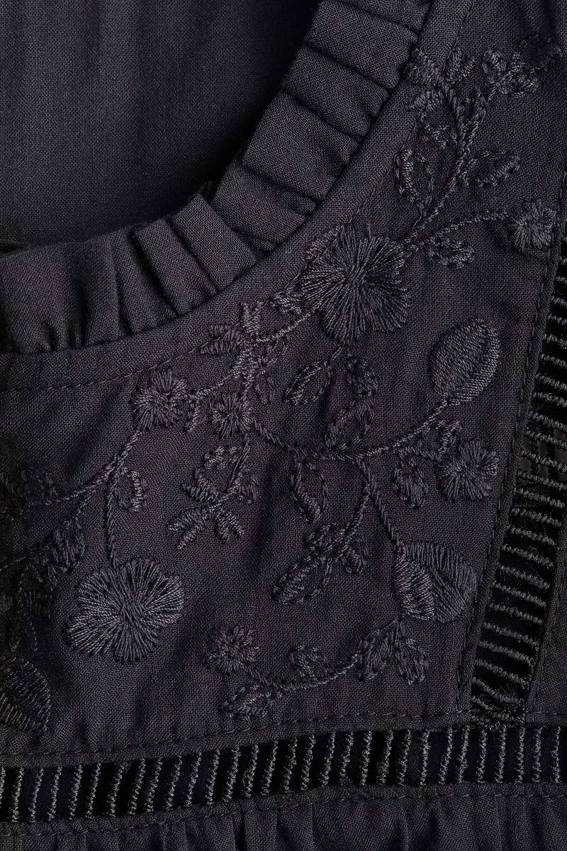 Blouse brodée en coton