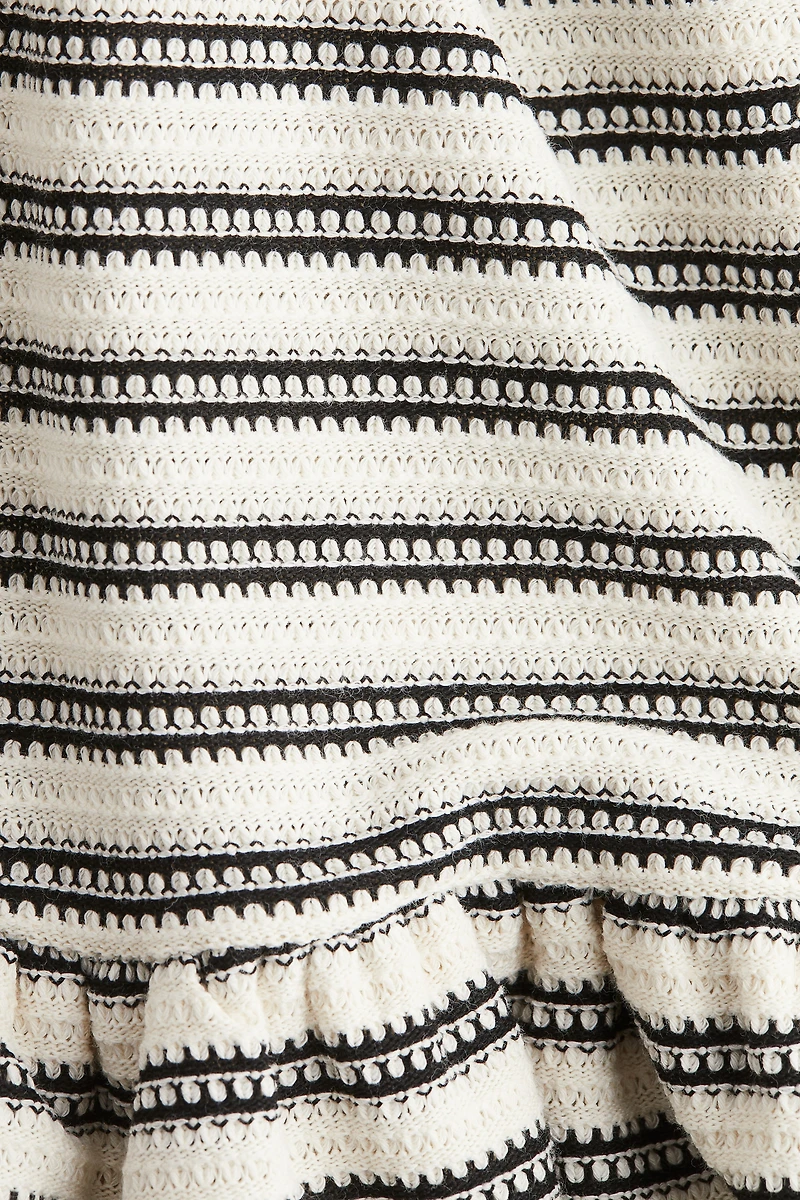 Flounce-Trimmed Knit Dress