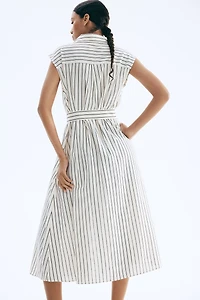 Robe chemise en lin mélangé