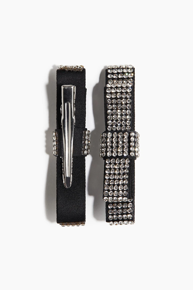 Lot de 2 barrettes à strass