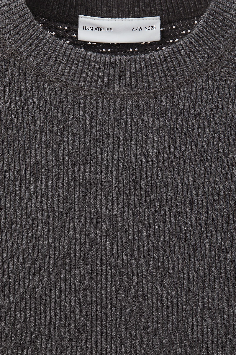 Regular-Fit Rib-Knit Cotton Sweater