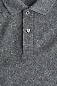 Long-Sleeved Cotton Polo Shirt