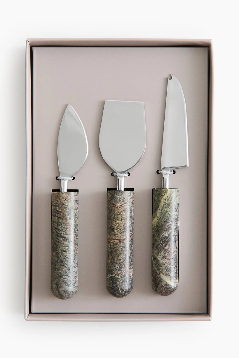 3-Piece Marble Cheese Knife Set