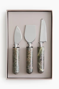 3-Piece Marble Cheese Knife Set