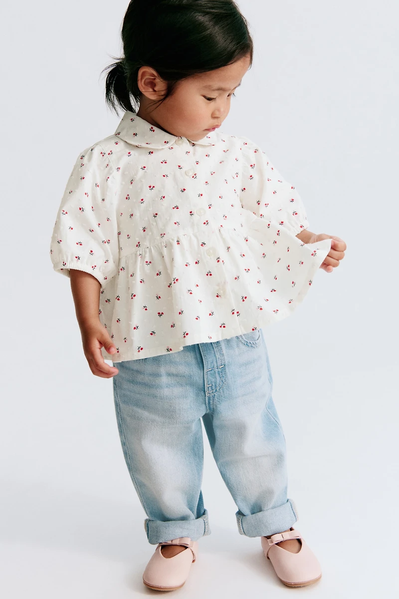 Flared Cotton Blouse