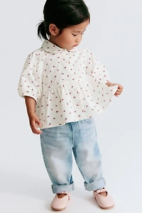 Flared Cotton Blouse