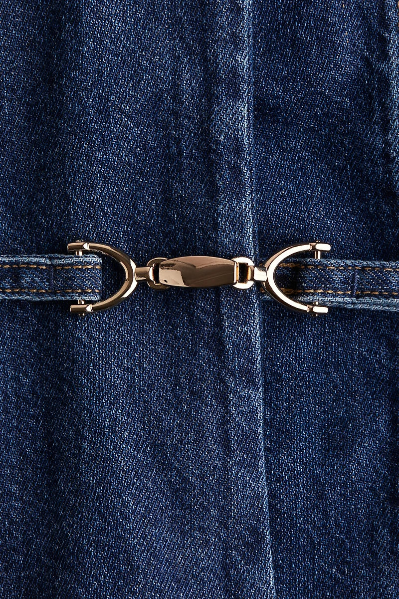 Robe en denim avec boucles