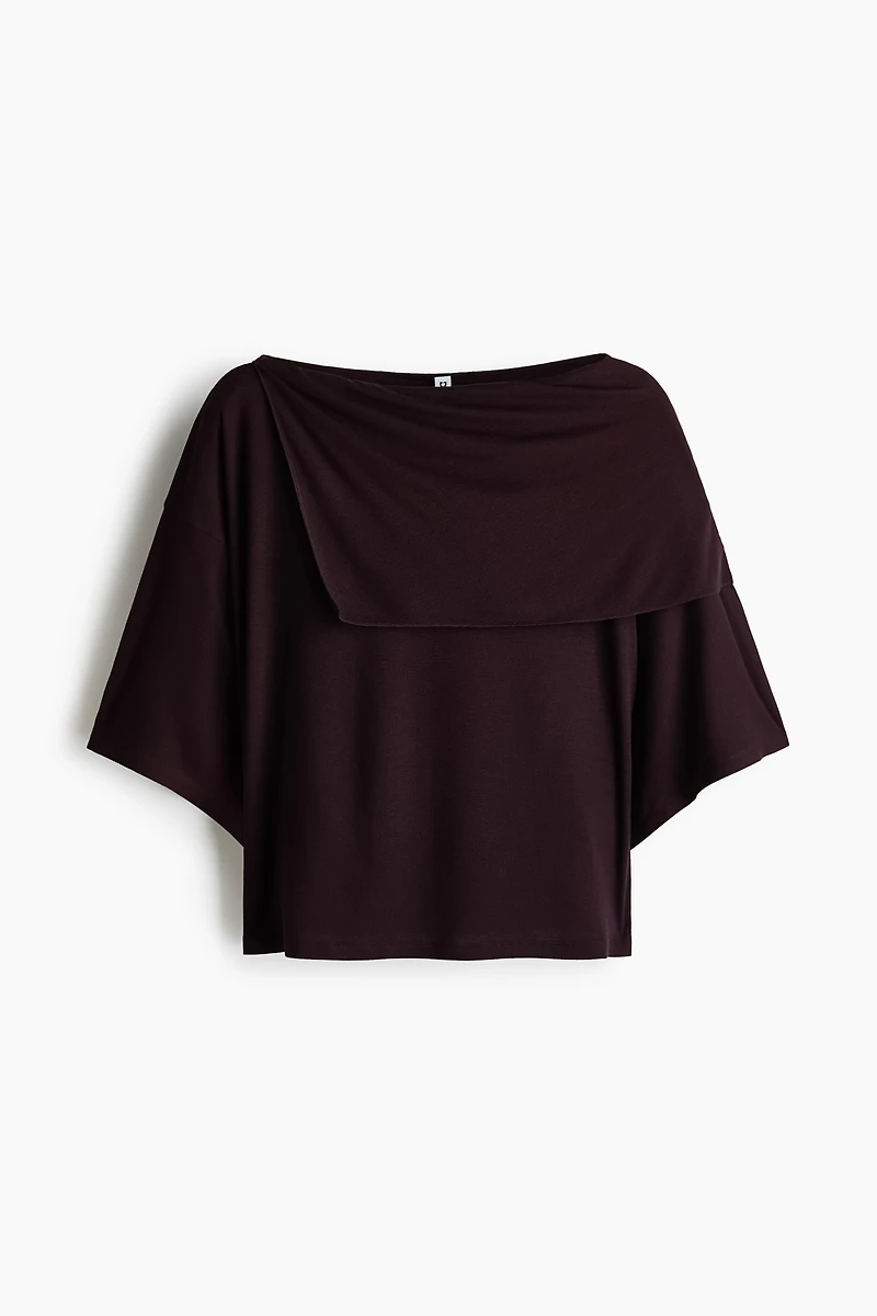 Cape-Detail Jersey Top