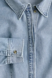 Tapered-Waist Denim Shirt