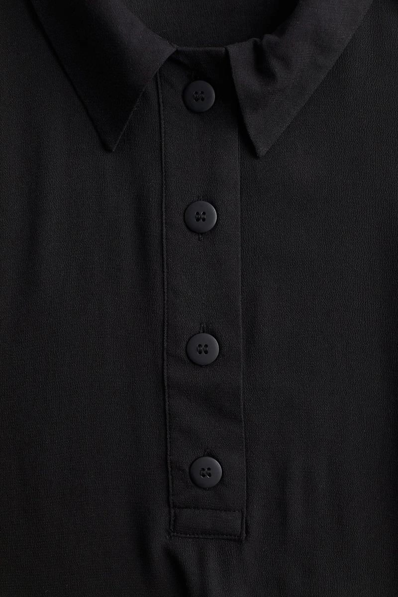 Sheer Crêpe Polo Shirt