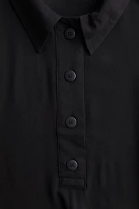 Sheer Crêpe Polo Shirt