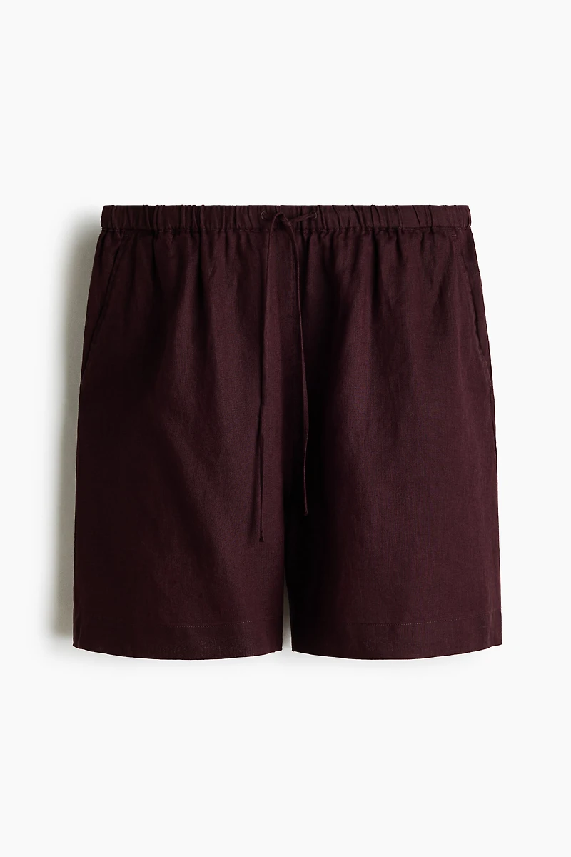 Linen-Blend Drawstring Shorts