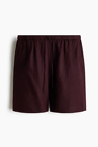 Linen-Blend Drawstring Shorts