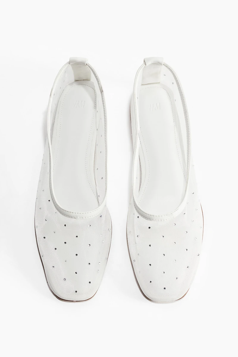 Rhinestone-Embellished Ballet Flats