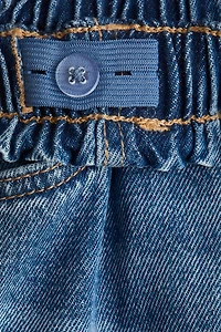 Denim Paper-Bag Skirt