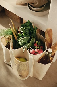 Grand sac de magasinage en jute mélangé