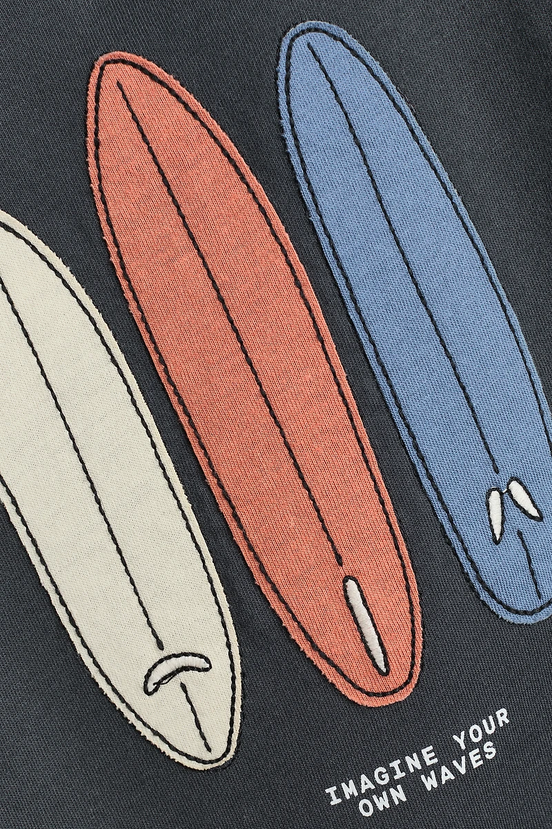T-Shirt with Embroidered Motif