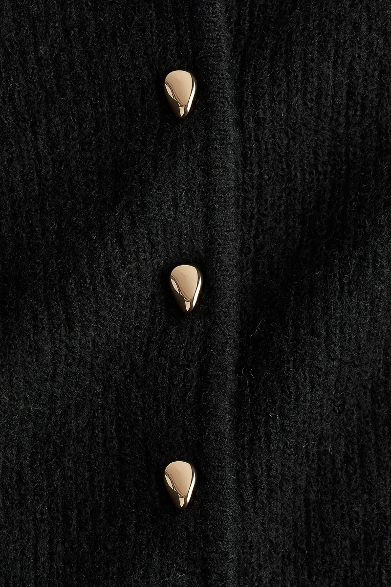 Rib-Knit Peplum Cardigan