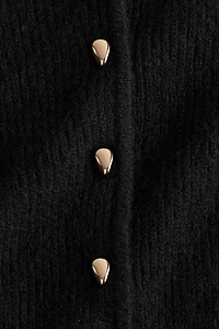 Rib-Knit Peplum Cardigan