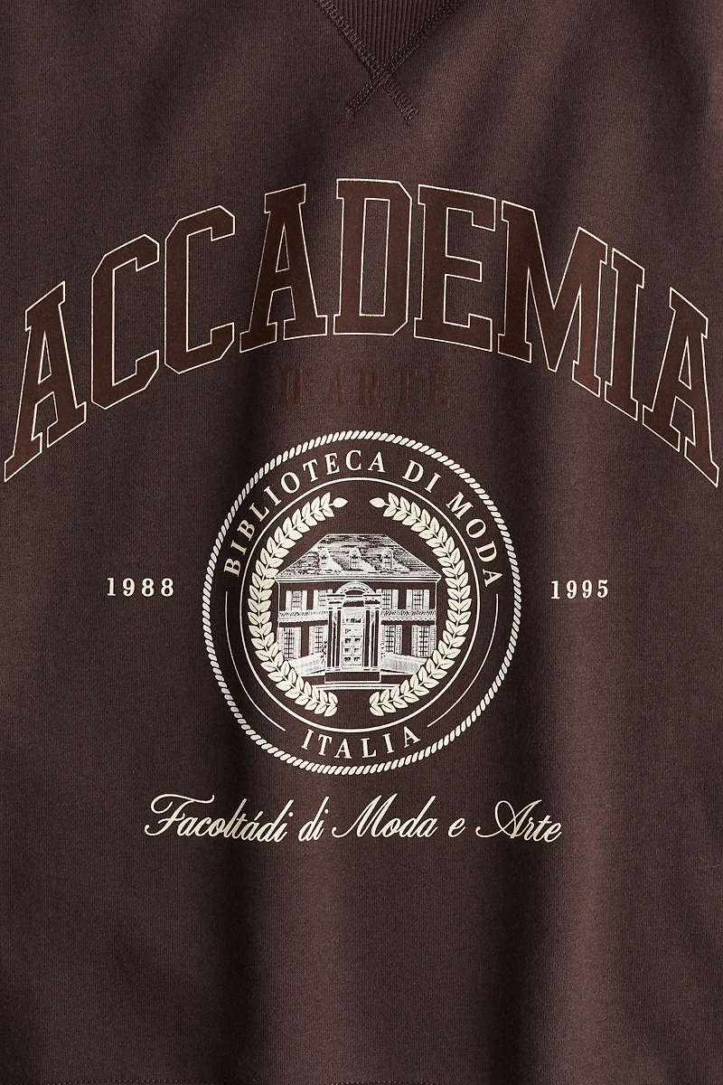 Sweatshirt with Text Motif