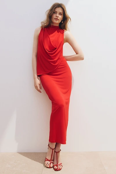 Robe maxi à effet drapé