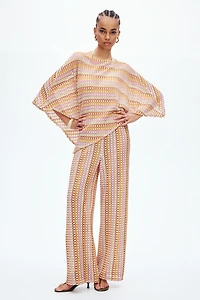 Crochet-Look Cape Top