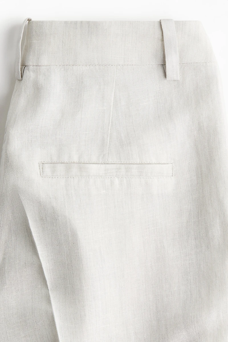 Wide-Leg Linen-Blend Pants