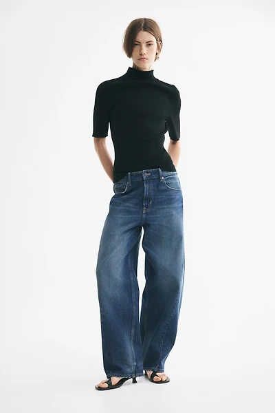 Barrel-Leg Regular-Waist Jeans