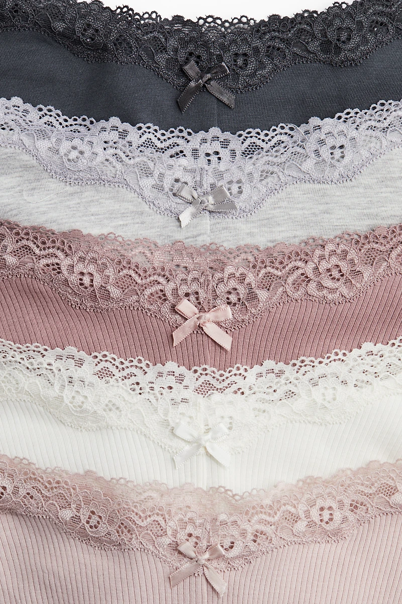 5-pack Cotton and Lace Hipster Briefs