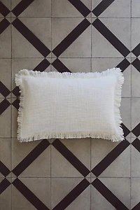 Housse de coussin en tissu flammé