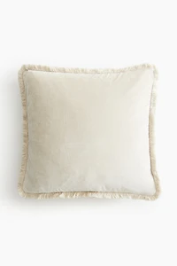 Velvet Cushion Cover with Fringe