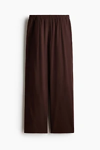 Wide-Leg Linen-Blend Pants
