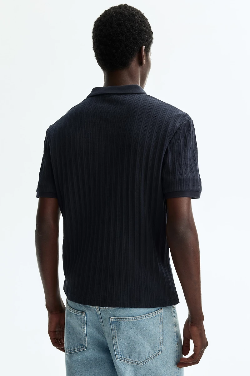 Slim-Fit Textured Jersey Polo Shirt