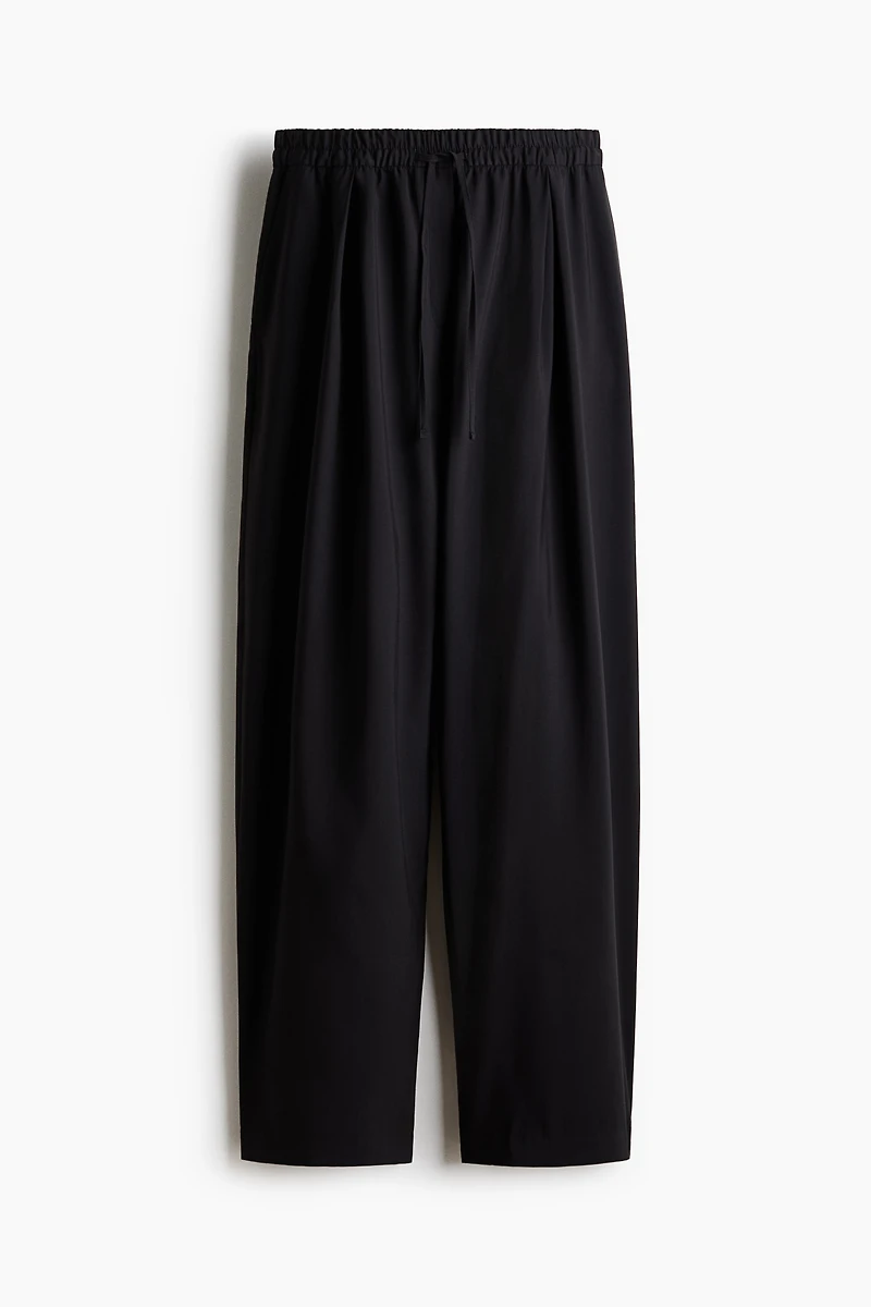 Barrel-Leg Drawstring Pants
