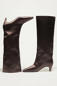 Satin Knee-High Boots