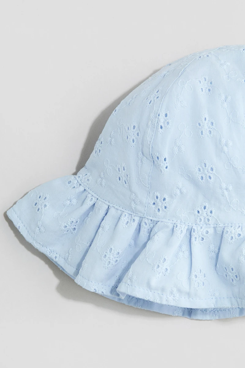 Eyelet-Embroidered Cotton Sun Hat