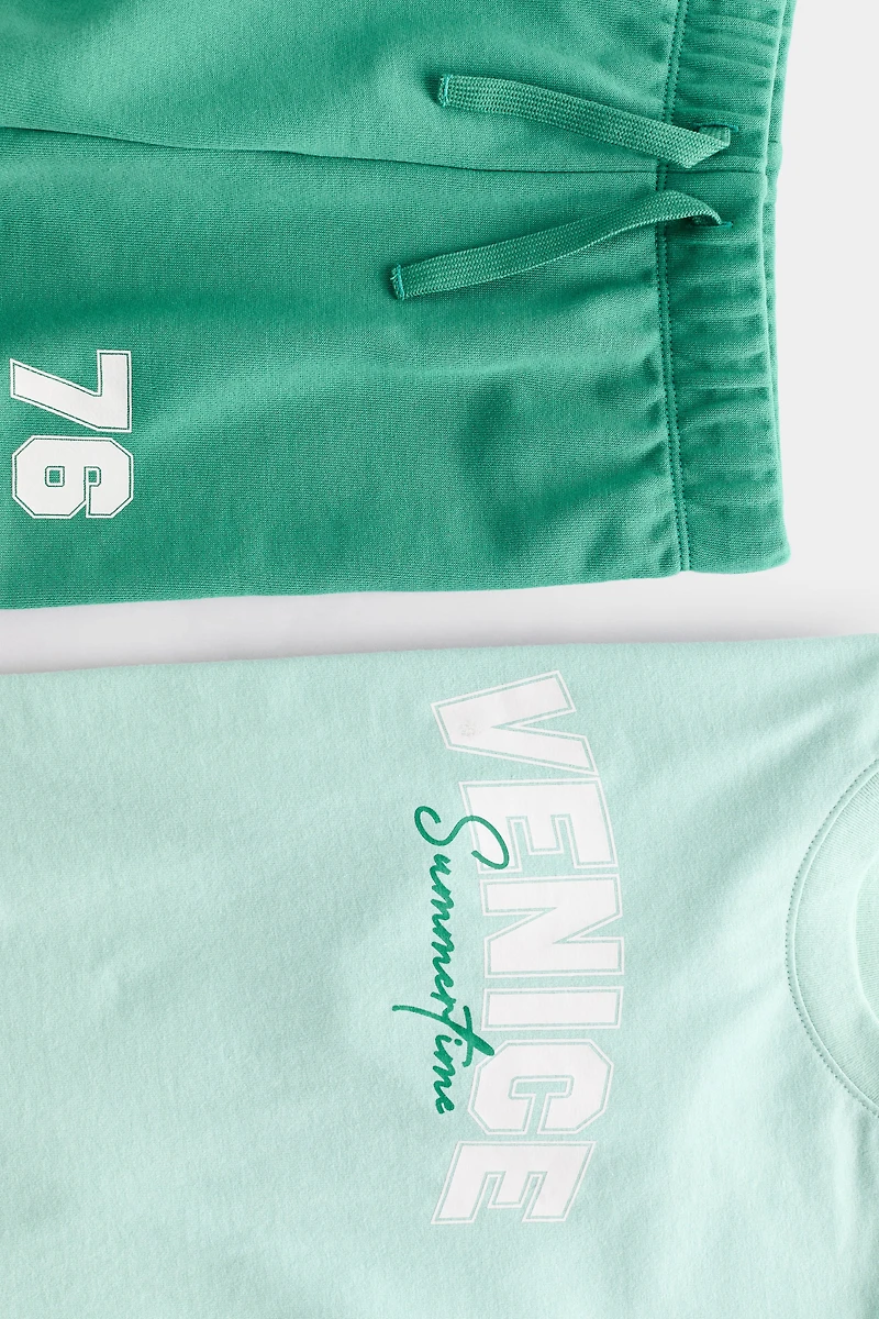 2-Piece T-Shirt and Sweatshorts Set
