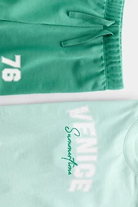 2-Piece T-Shirt and Sweatshorts Set