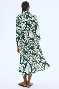 Long Puff-Sleeved Dress